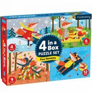 4 puzzels in een doos Vier seizoenen 4-6-9-12 stuks - Mudpuppy 355386